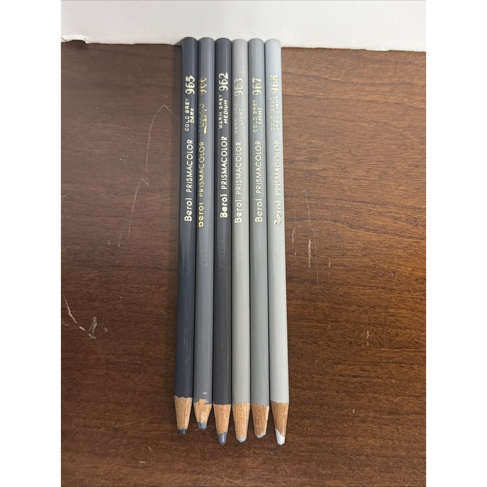 Berol Prismacolor Color Pencils‎ Discontinued Grey 962 966 967 965 963 968